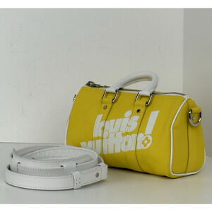 Louis Vuitton Keepall Bandouliere 45 Crossbody XS Yellow Leather Women's Bag